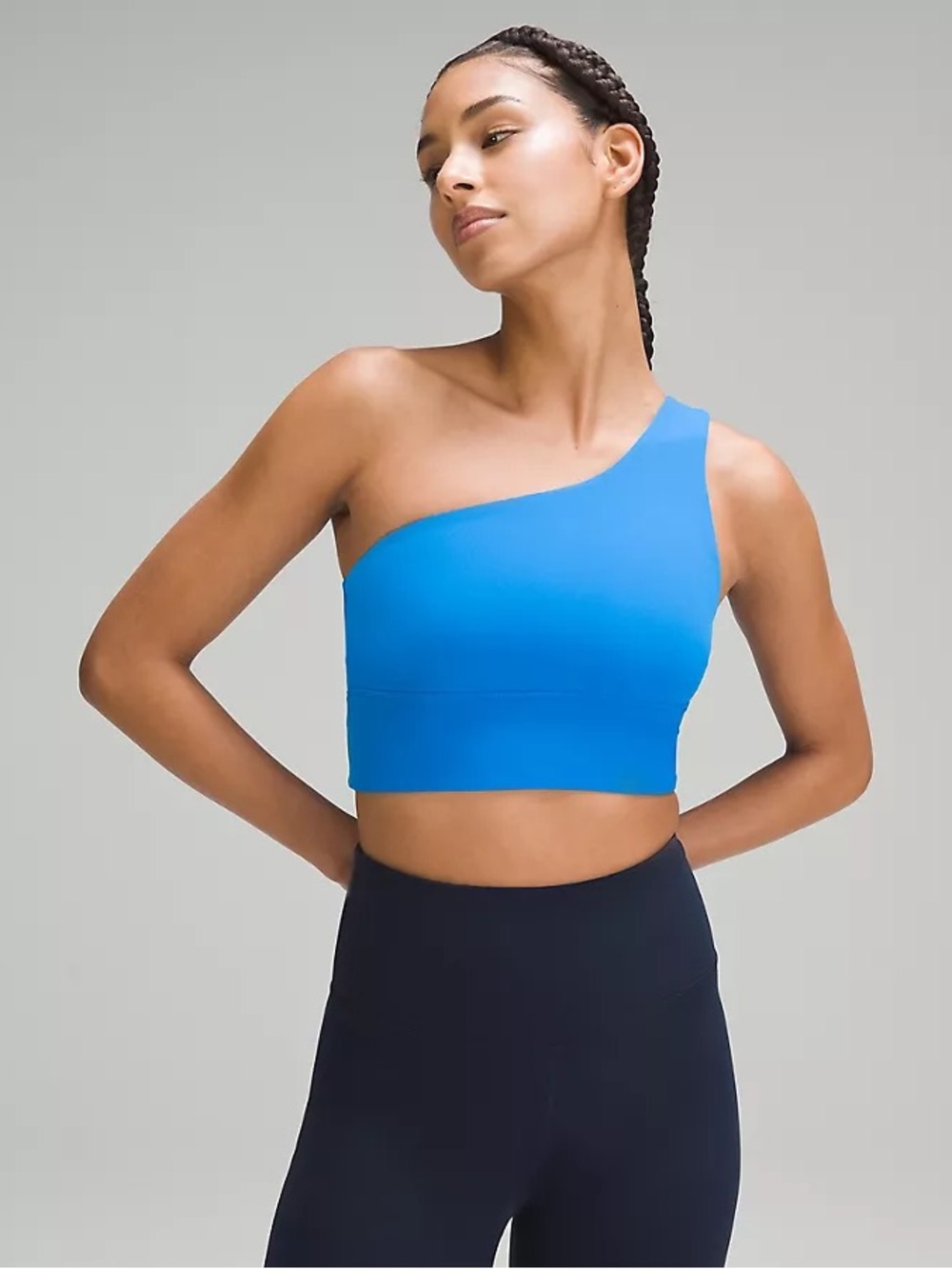 Lululemon align asymmetrical bra C/D light support size 8 color poolside